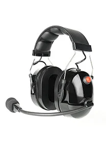 RAN-3000Q Heavy duty Over Head Dual Muff Headset with Noise Cancelling Boom Mic & Inline PTT