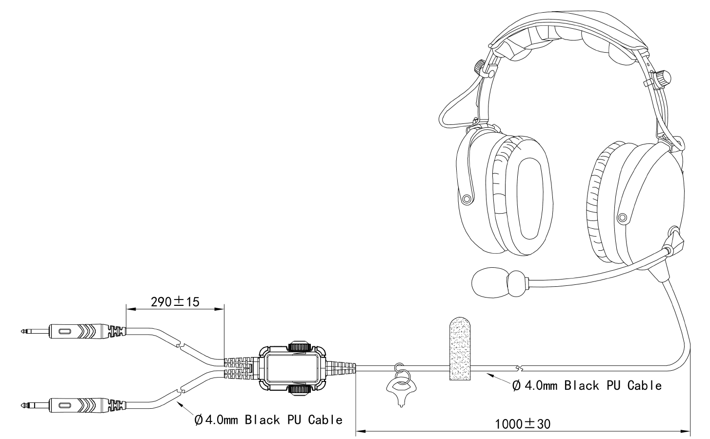 Specification of PH-400A Carbon Fiber lightweight PNR Passiv Noise Cancelling Aviation Headset For Airline Pilots