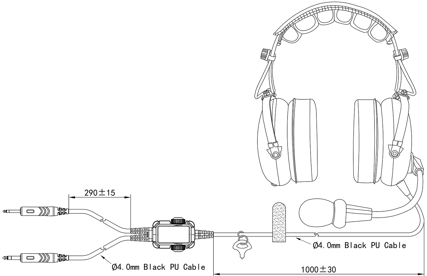 Specification of PH-100 Fixed Wing GA Plug PNR Noise-Reduction Aviation Headset for Student Pilot