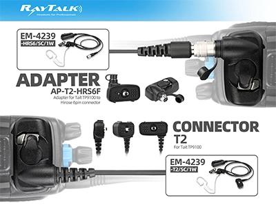 AP-T2-HRS6F Adapter - Designed for Tait TP9100 Radios