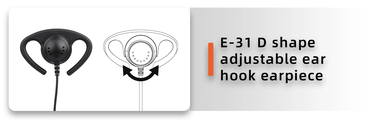 Details of E-31C D Shape Earpiece Communication Device for Police Radio