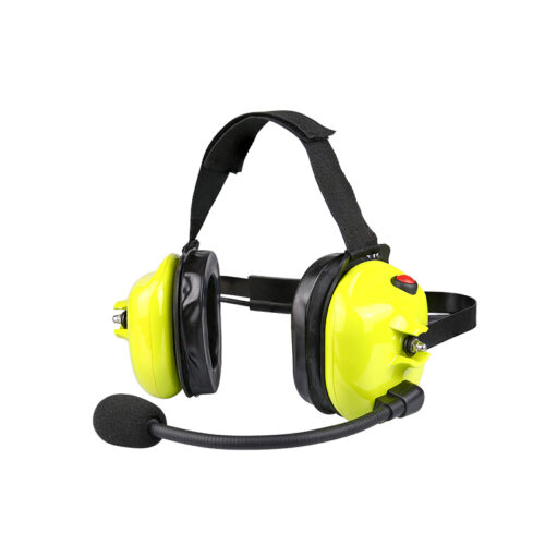 B-50Q heavy-duty headset with microphone in fluorescent green