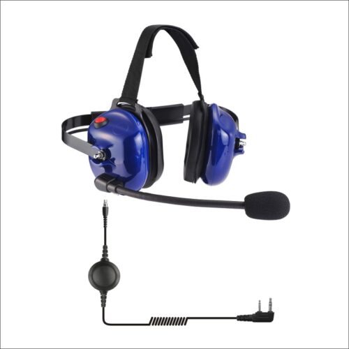 B-50Q noise-cancelling headset with quick-disconnect port, compatible with a wide range of radios, including Motorola