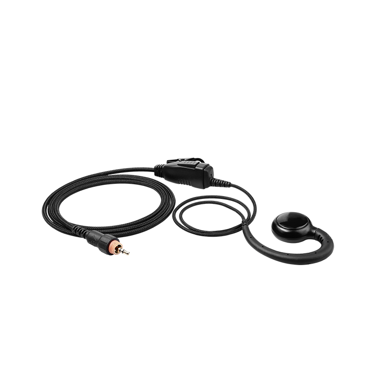 EM-3327 braided fiber earphone for walkie talkie with M12 Motorola connector