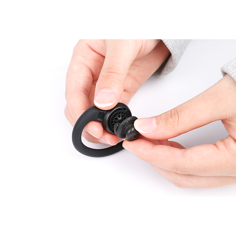 EM-3449 radio earpiece with ear tips attached