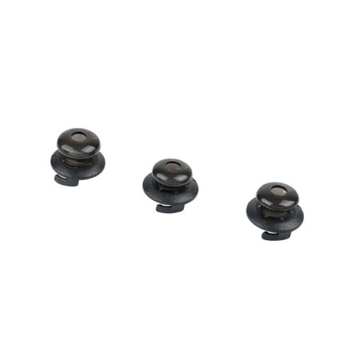 EM-3449 2-Way Radios Earpieces with three ear tip sizes (small, medium, large) displayed, showing the soft silicone tips for a comfortable in-ear fit