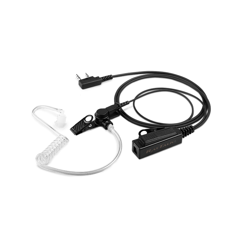 EM-4238 radio earpiece with customizable K1 connector, compatible with Kenwood radios TK208, TK270, TC365, and NX340