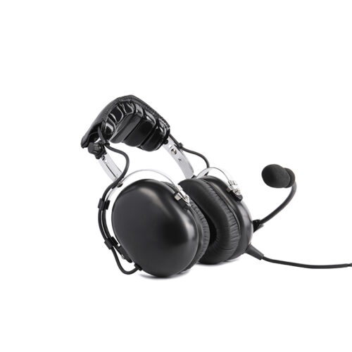 Side view of PH-100 PNR aviation headset with highly flexible mic