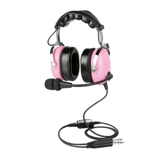 Pink PH-100AK kids aviation headset with straight cable