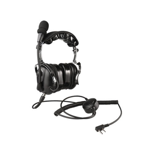 The 5-pin jack of the RAN-1000AQ heavy duty radio headset supports replacement cables to match different radios.