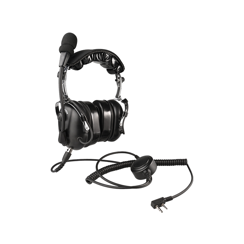 The 5-pin jack of the RAN-1000AQ heavy duty radio headset supports replacement cables to match different radios.