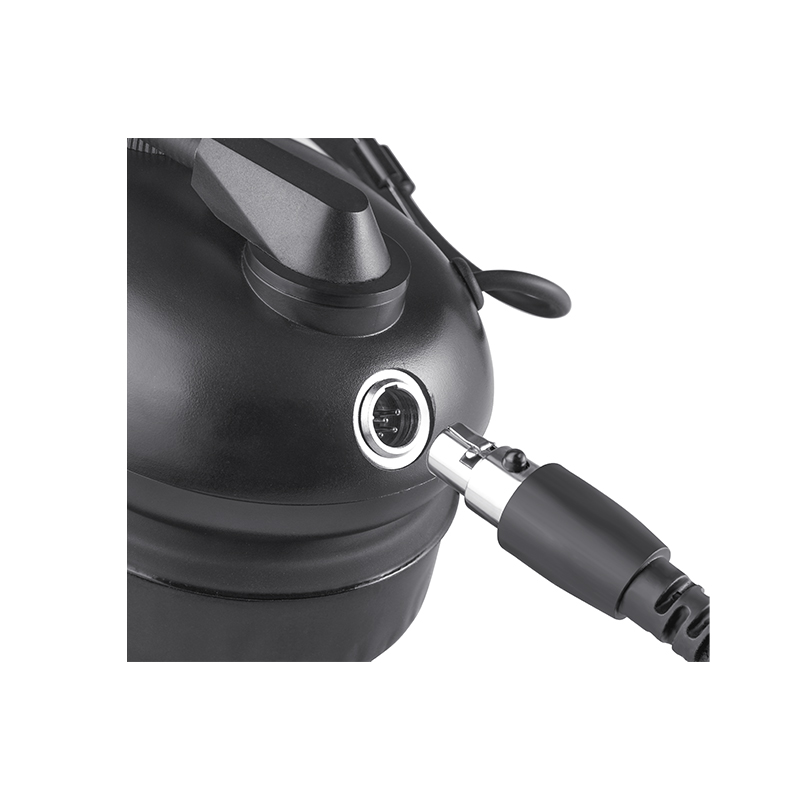 RAN-1000AQ heavy duty radio headphone with a mini XLR 5-pin jack located under one earcup