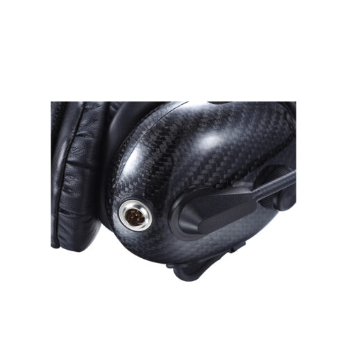 RAN-1000CF two-way radio headset with dual earcups, featuring a mini XLR quick disconnect jack