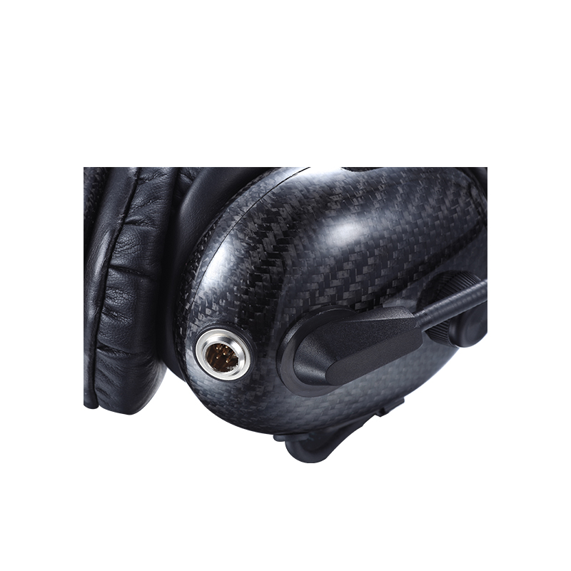 RAN-1000CF two-way radio headset with dual earcups, featuring a mini XLR quick disconnect jack