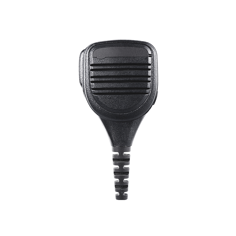 RSM-300 Motorola hand microphone Front view of the RSM-300 Motorola hand microphone with customizable brand logo area