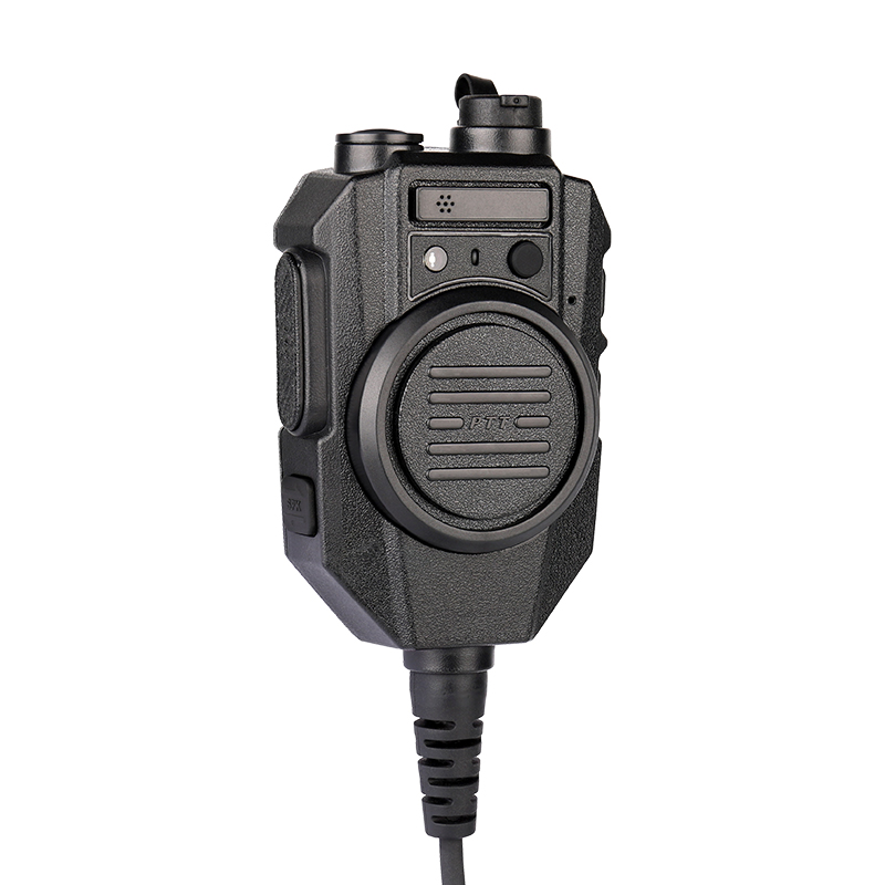 RSM-600 2 way radio speaker mic showing both side and front views with dual convenient PTT buttons RSM-600 2 way radio speaker mic showing both side and front views with dual convenient PTT buttons