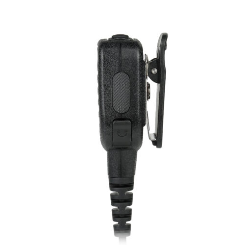 Side view of the RSM-800 waterproof radio speaker showing an additional port covered with a protective cap Side view of the RSM-800 waterproof radio speaker showing an additional port covered with a protective cap