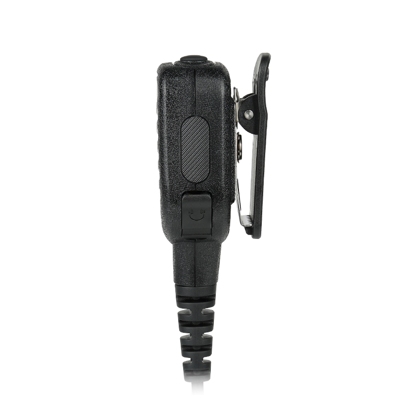 Side view of the RSM-800 waterproof radio speaker showing an additional port covered with a protective cap Side view of the RSM-800 waterproof radio speaker showing an additional port covered with a protective cap