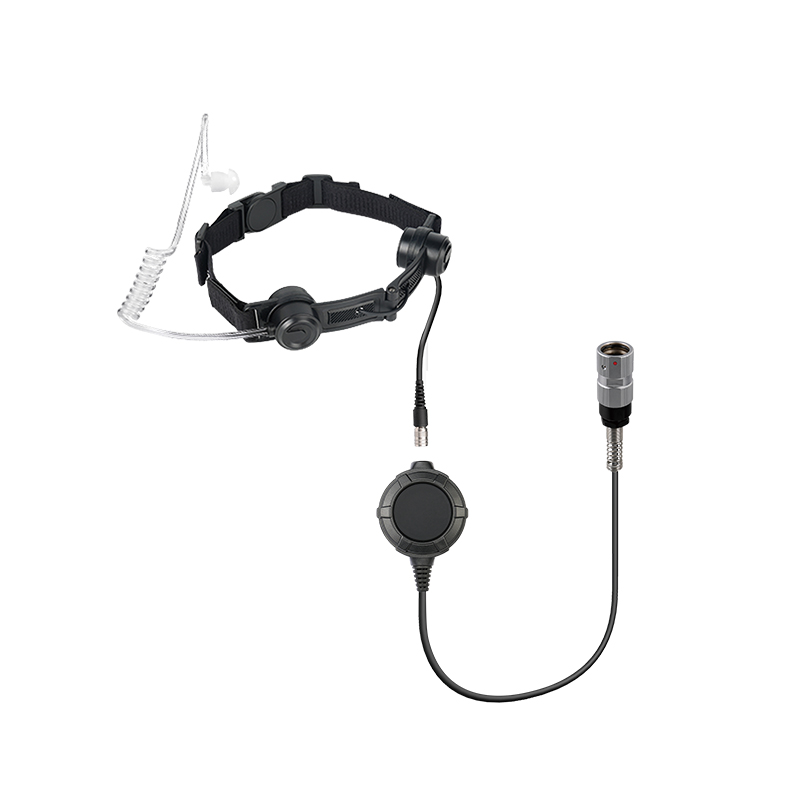 RTM-03 military throat microphone with soft acoustic tube and cable full view