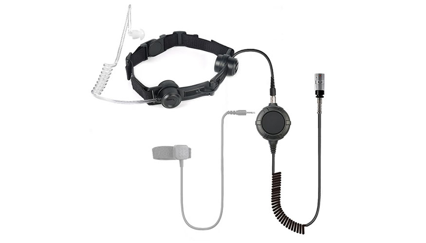 Throat Microphone with a large round PTT