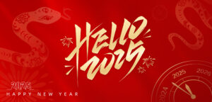 Welcome 2025 message from RayTalk, celebrating the new year