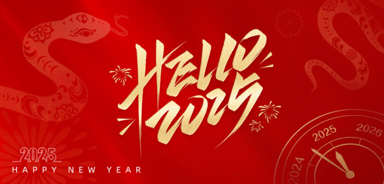 Welcome 2025 message from RayTalk, celebrating the new year