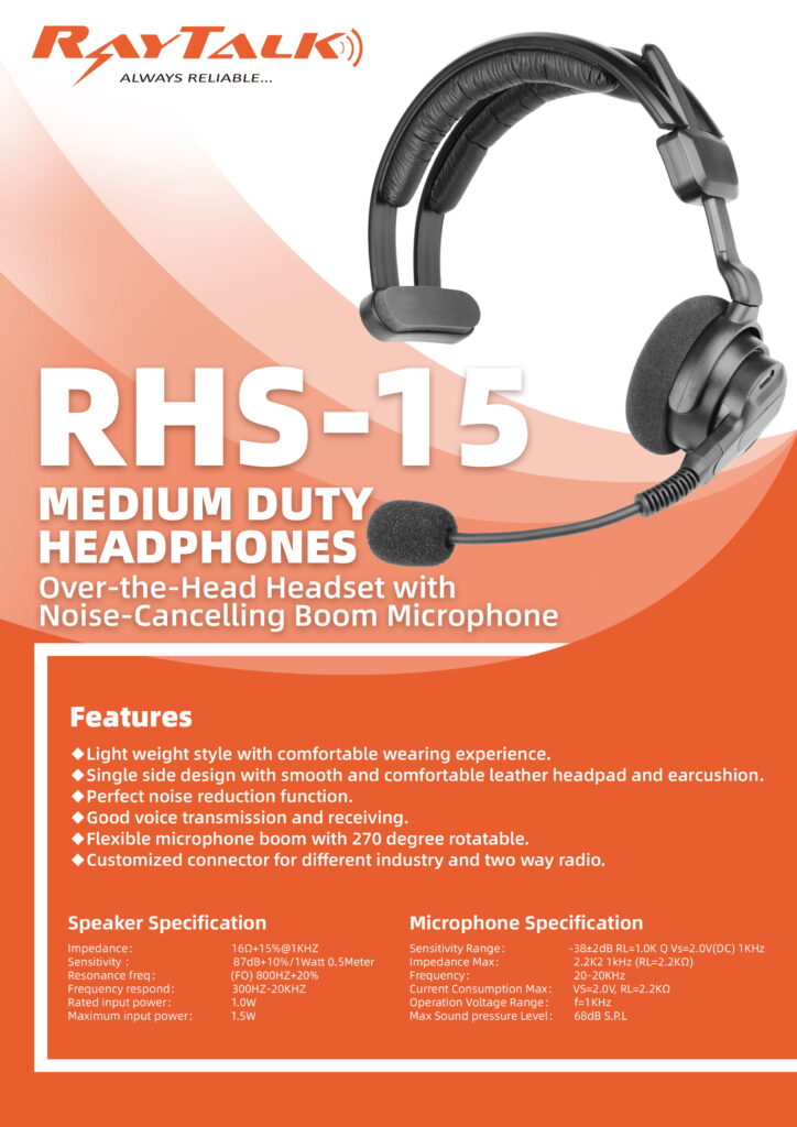 Medium weight 2 way radio headphones