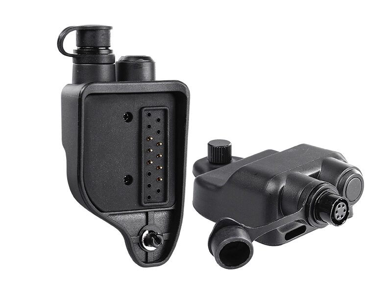 AP-MCO1H/PTT Quick Disconnect Adapter Harris Radio XG75 P5400 to Hirose with Flat PTT