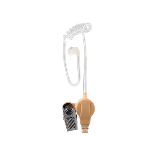 Brown E-40 Clear Tube Earpiece with Metal Clip