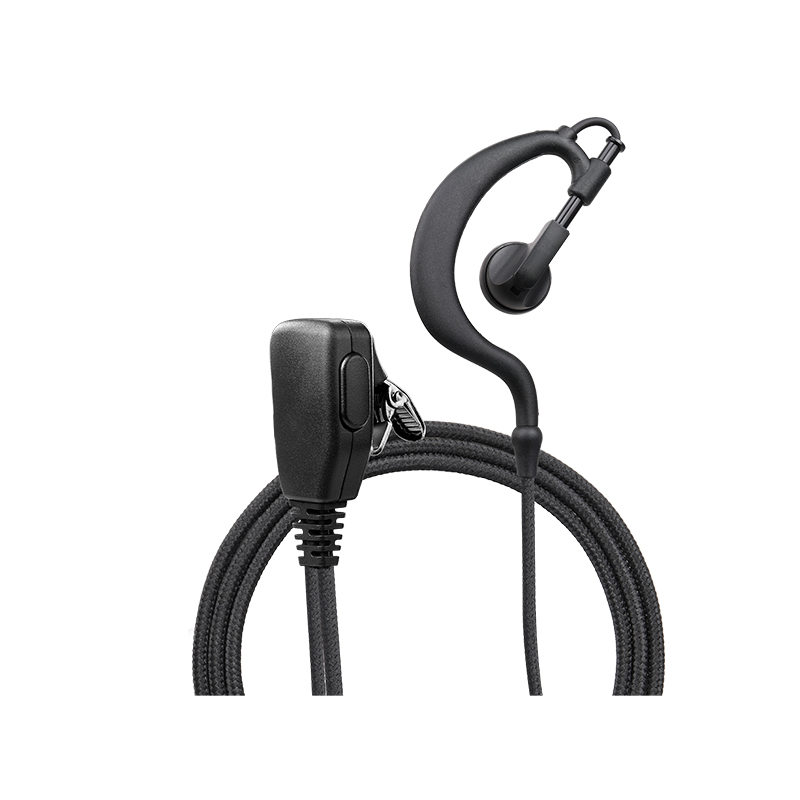 EM-2022-M1-NC-1W EM-2022N Braided Fiber Cloth G-shape Ear Hook Headset W/PTT Noise Cancelling Mic
