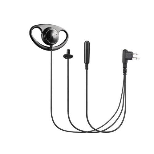 EM-320140 Two Way Radio 3-Wire Adjustable D-Ring Earpiece with Ba rrel PTT and Micro Lapel Mic