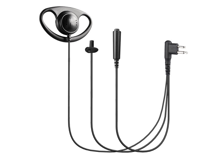 EM-320140-3W EM-320140 Two Way Radio 3-Wire Adjustable D-Ring Earpiece with Ba rrel PTT and Micro Lapel Mic