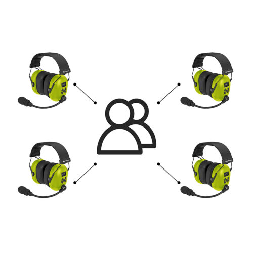wireless intercom headset Connects up to 8 people in a group, users can emit and receive at the same time