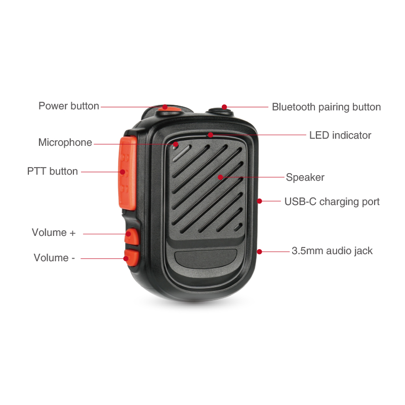 RSM-350-BT Bluetooth Speaker Mic Supports BLE (POC) and Bluetooth