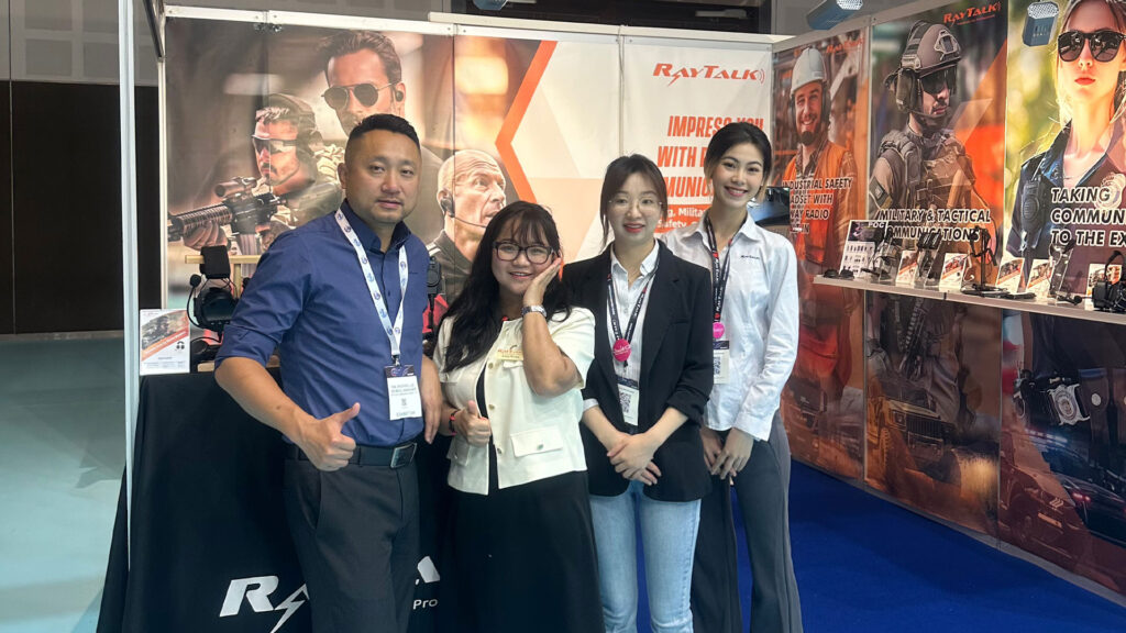 Group photo of the RayTalk team at the CCW exhibition