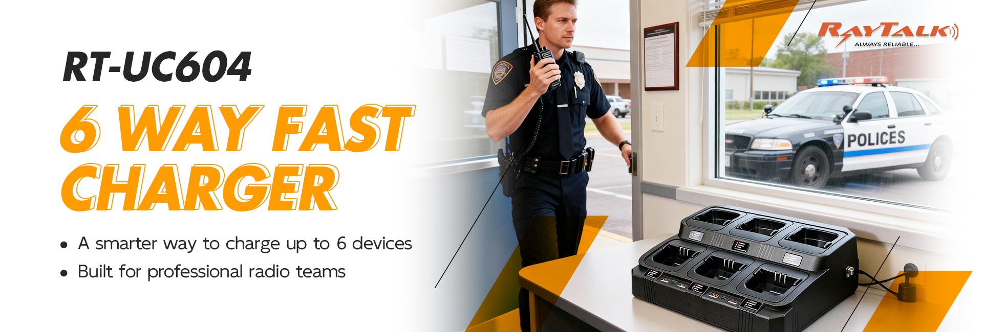 RT-UC604 6 Way Fast Charger for two way radio