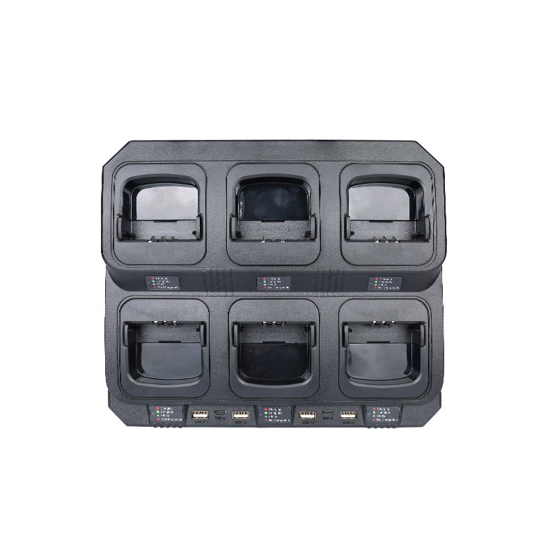 Two-way-radio-6-way-charger-for-Motorola,-Hytera,-Icom,-Kenwood