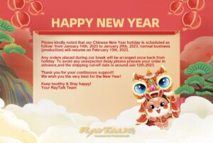 new year holiday notice from your raytalk team