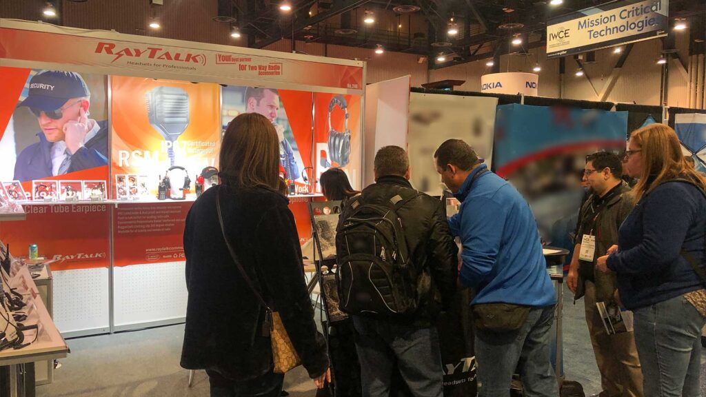 busy booth at IWCE show